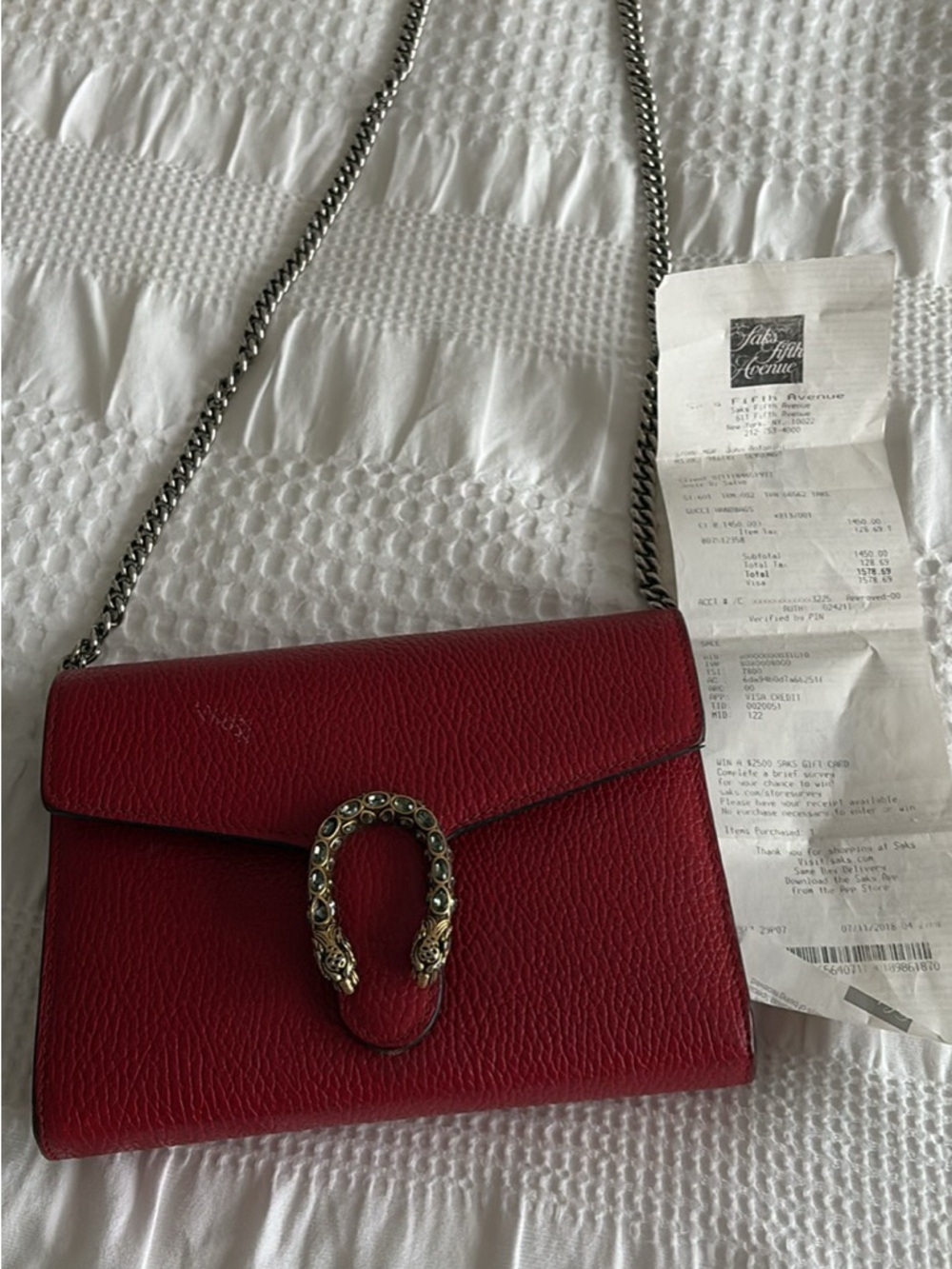 Gucci Red Leather Shoulder Crossbody Bag with Horsebit Detail